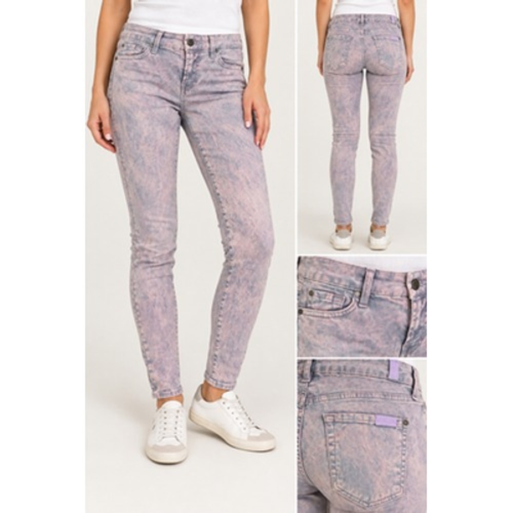 7 For All Mankind The Skinny Jeans Womens 26 Purple Acid Wash AU0150660S